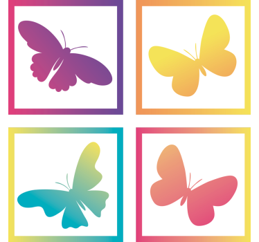Gradient butterflies tile transfer - TenStickers