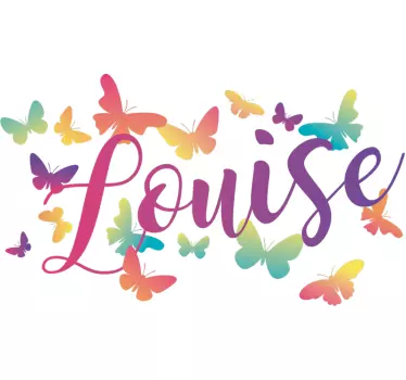 Customizable Name Fluttering Butterflies quote wall sticker - TenStickers