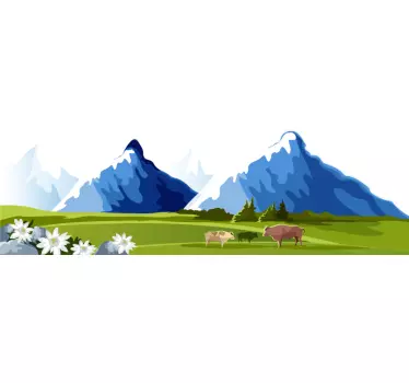 Mountain Landscape Scene nature wall sticker - TenStickers