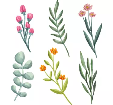 Vibrant Blossom Composition wall sticker - TenStickers