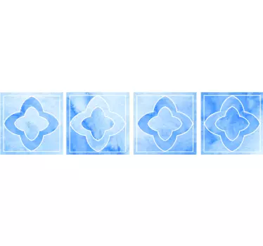 Mosaic shades of blue bathroom tile stickers - TenStickers