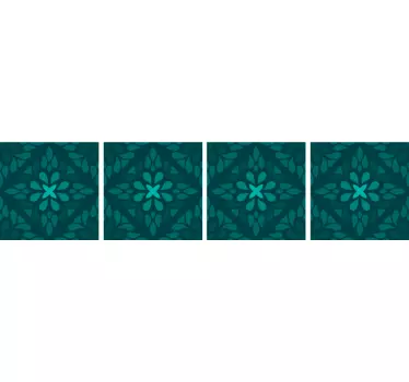 Geometric emerald bathroom tile sticker - TenStickers