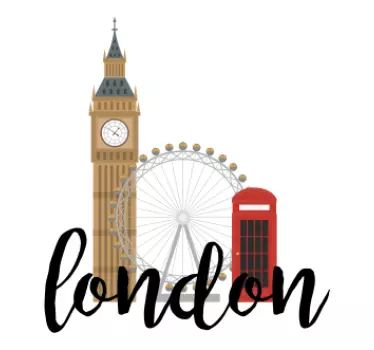 Phone box and landmark  London decals - TenStickers
