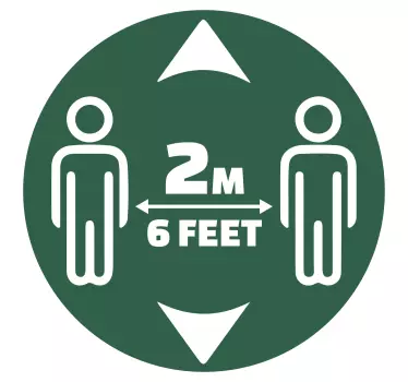 2m social distancing  floor sticker - TenStickers