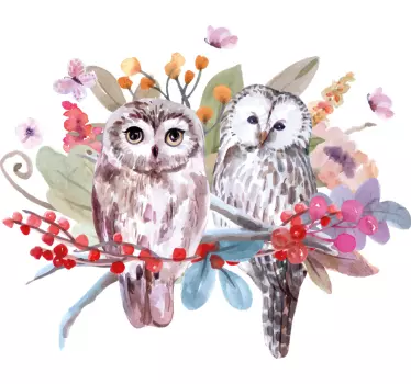 Tree with animals bird sticker - TenStickers
