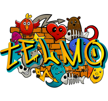 Colourful personalised name urban wall sticker for kids - TenStickers