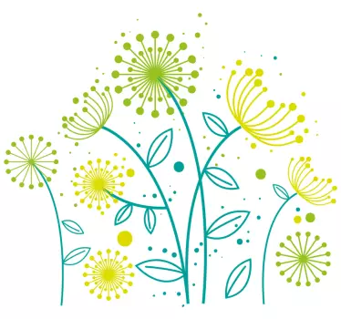 Wall sticker floral sprout design - TenStickers