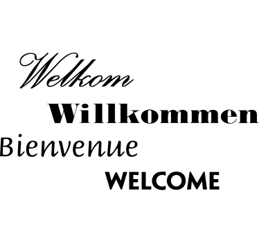 Welcome in different languages  text wall decal - TenStickers