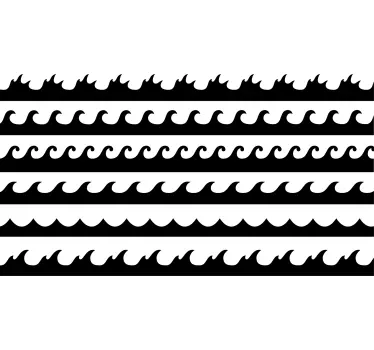 Stylized Wave Patterns nature wall sticker - TenStickers