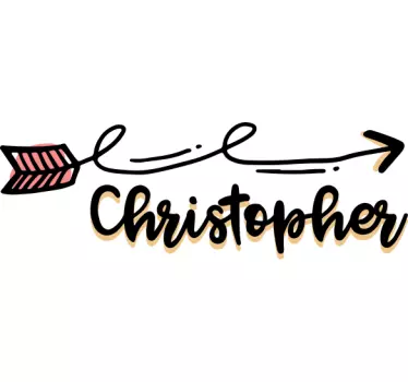 Arrow Name Design text sticker - TenStickers