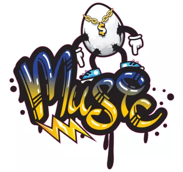 Urban Graffiti character on Music wall sticker - TenStickers
