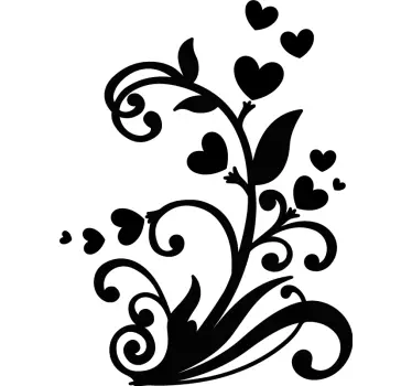 Botanical Heart Illustration nature wall sticker - TenStickers