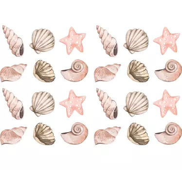 Nature wall sticker seashell starfish design - TenStickers