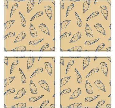Seashell Pattern Design nature wall sticker - TenStickers