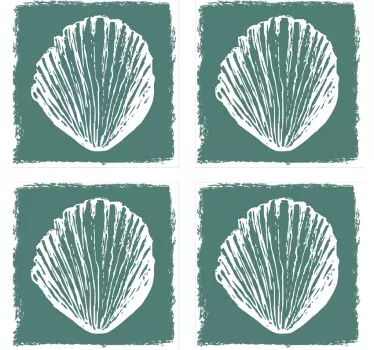 Retro seashell pattern tile transfer - TenStickers