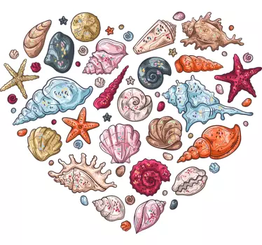 Colorful Shell Collection nature wall sticker - TenStickers