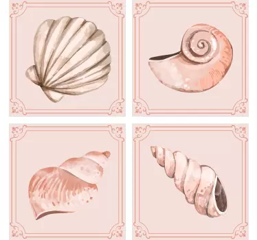 Different seashells tile sticker - TenStickers