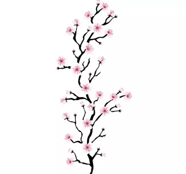 Japanese cherry blossom flower wall sticker for bedroom - TenStickers