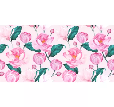 Floral Pink Pattern flower wall sticker - TenStickers