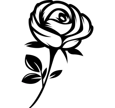Elegant monocolour rose flower wall sticker - TenStickers