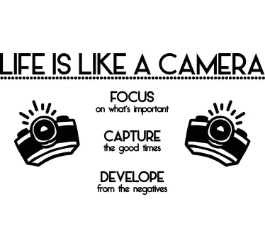 Camera Life Quote text sticker - TenStickers