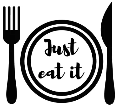 just eat it kitchen utensils kitchen stickers - TenStickers