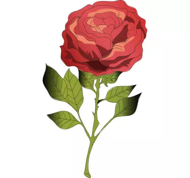 Elegant Rose Bloom flower wall sticker - TenStickers