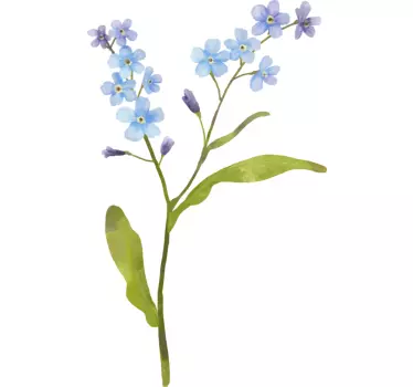 Blue Flower Branch wall sticker - TenStickers