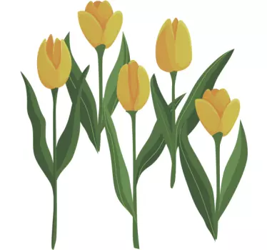 Flower wall sticker elegant yellow tulips - TenStickers