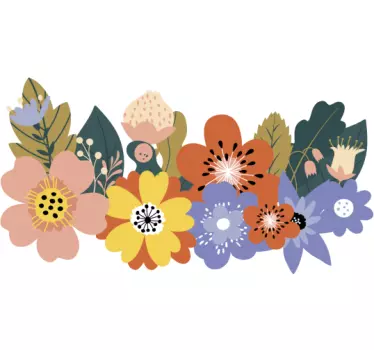 Lively blossom composition wall sticker - TenStickers