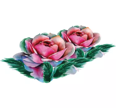 Beautiful Pink Roses flower wall sticker - TenStickers