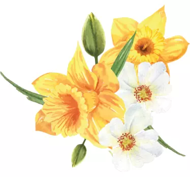 Wall sticker floral bouquet arrangement - TenStickers