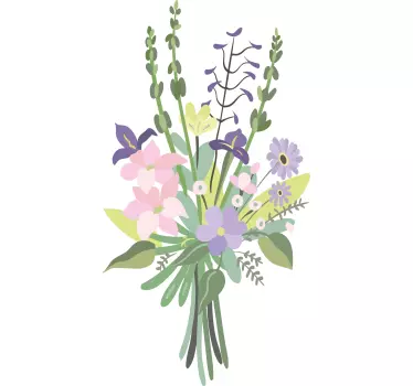 Wall sticker colorful floral bouquet - TenStickers