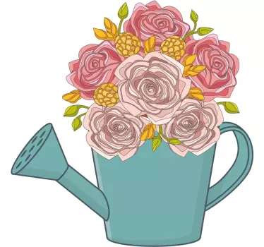 Watering Can Bouquet wall sticker - TenStickers