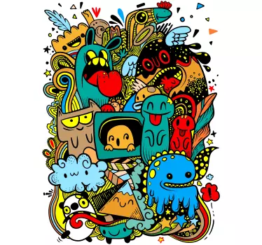 Abstract Grunge Monster Graffiti sticker - TenStickers