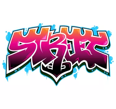 Graffiti street art 2 text wall decal - TenStickers
