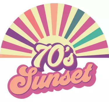 Location sticker seventies sunset vibes - TenStickers