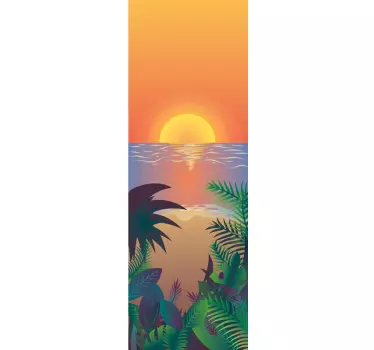 Retro Sun Beach sticker refrigerator - TenStickers