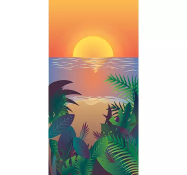 Retro Sun Bearch  samsung decals - TenStickers