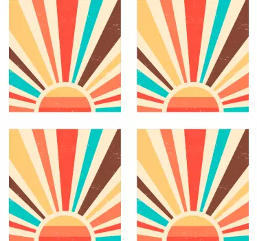 Abstract vintage sunset tile sticker - TenStickers