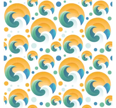 Tile sticker waves and dots design - TenStickers