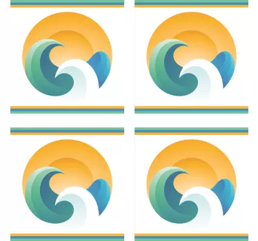 Nature wall sticker ocean wave design - TenStickers