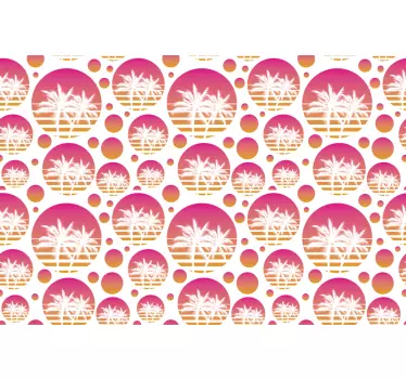 Nature wall sticker palm tree circles - TenStickers