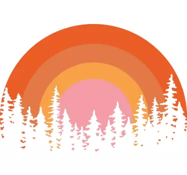Nature wall sticker colorful sunrise landscape - TenStickers