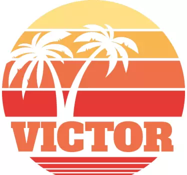 Nature wall sticker sunset palm silhouette - TenStickers