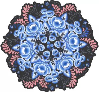 Botanical Mandala Motif flower wall sticker - TenStickers