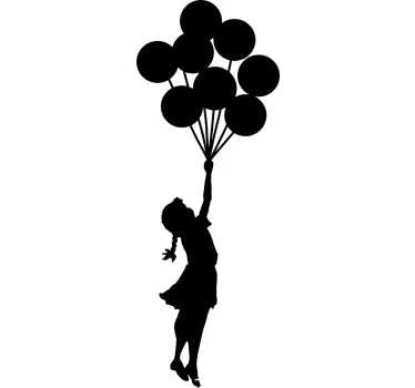Girl with a balloon Banksy living room wall sticker - TenStickers