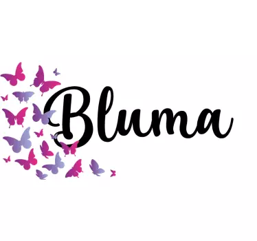 Customizable Butterfly Name quote wall sticker - TenStickers
