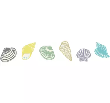 Seashell Arrangement nature wall sticker - TenStickers