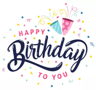 Happy Birthday Confetti wall decal - TenStickers